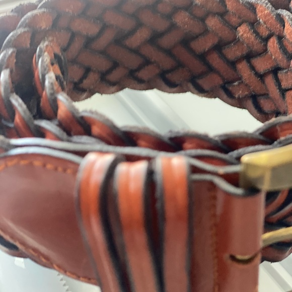 Braided Leather Belt brass Buckle - Picture 4 of 5